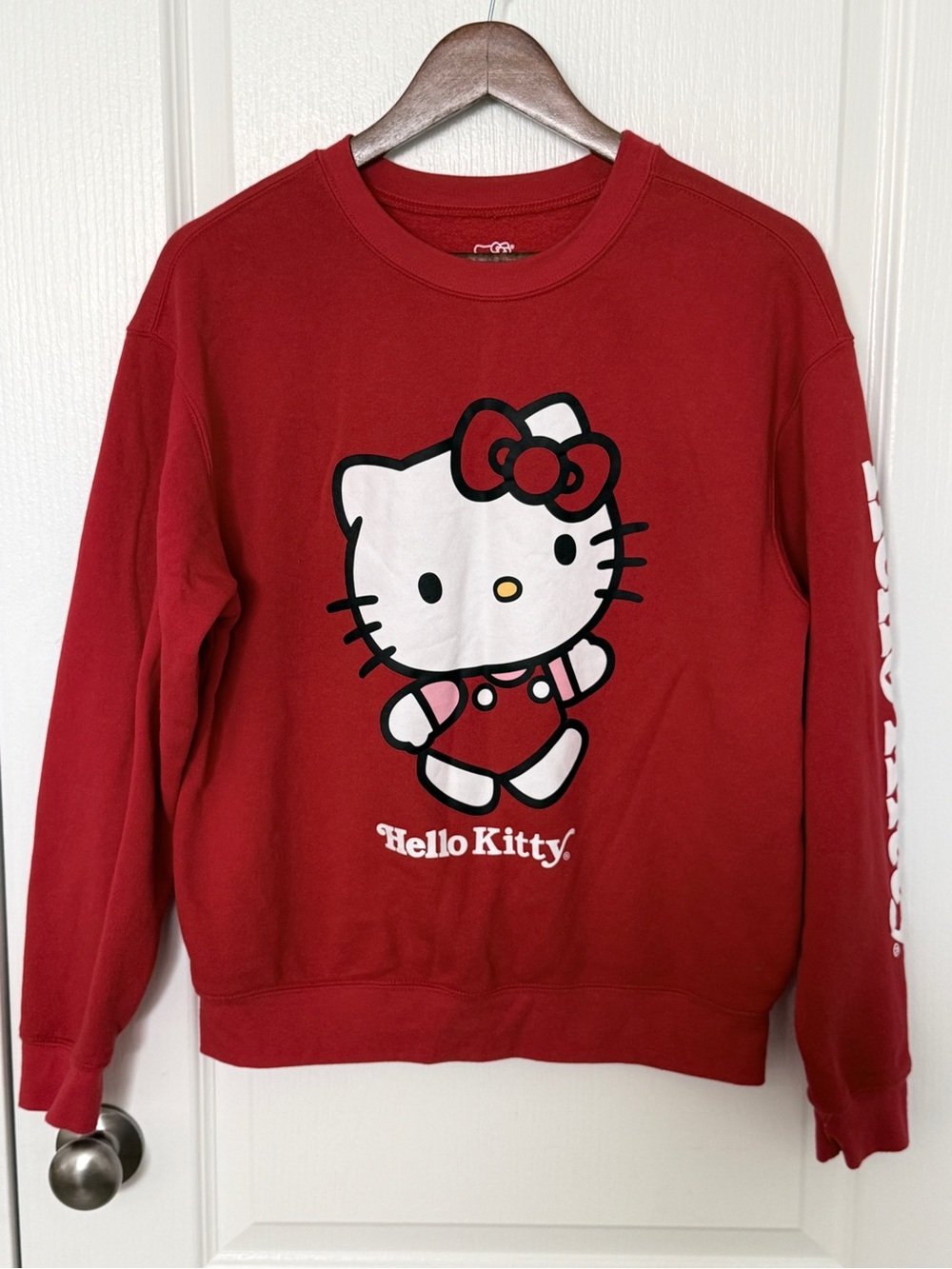 Hello Kitty Red Pullover Sweatshirt with Character Graphic